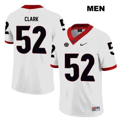 Men's Georgia Bulldogs NCAA #52 Tyler Clark Nike Stitched White Legend Authentic College Football Jersey RRJ3354HJ